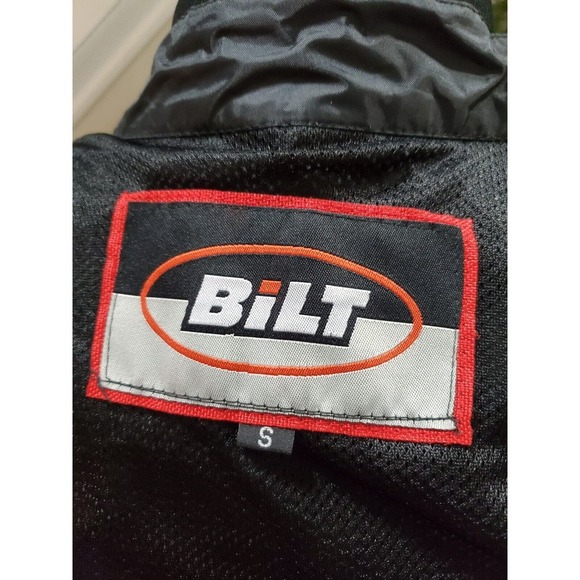 Bilt Men Black Long Sleeve Full Zipper Pockets Logo Motorcycle Jacket Size Small - Picture 10 of 15